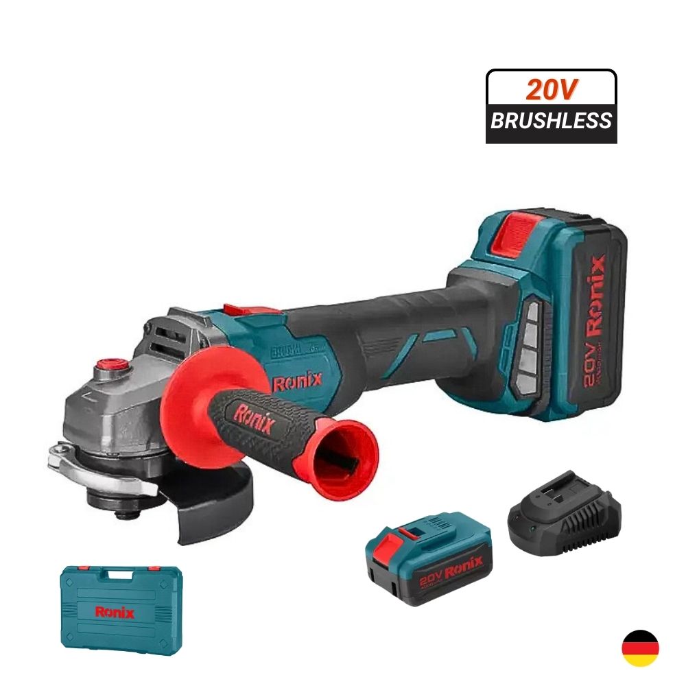RONIX PERU SAC (30) Amoladora Inalámbrica 4 1/2" 20V 4Ah BRUSHLESS RONIX 8901K - Imagen 1