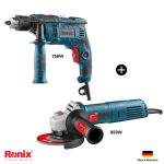 Combo RONIX Taladro 750W y Amoladora 850W