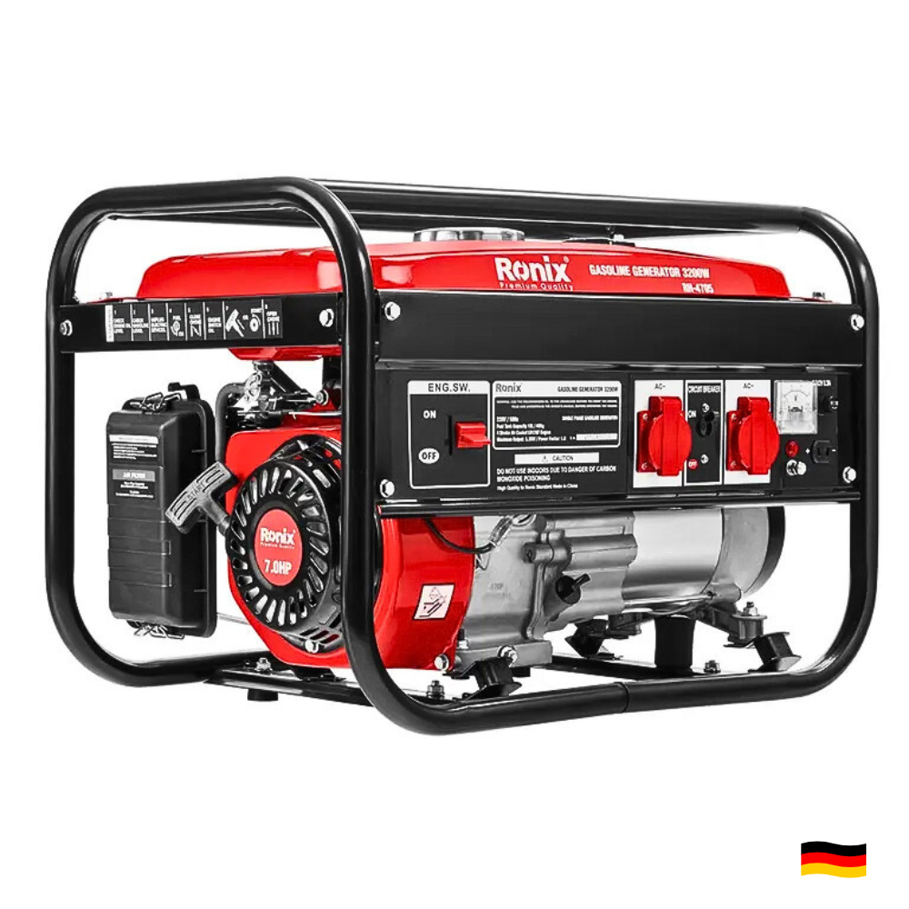 Marca Alemana (67) Generador 3200W a Gasolina 4 Tiempos RONIX RH-4705 - Imagen 1