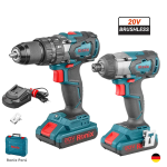 Taladro Percutor Inalámbrico 20V + Atornillador de Impacto 20V RONIX BRUHSLESS