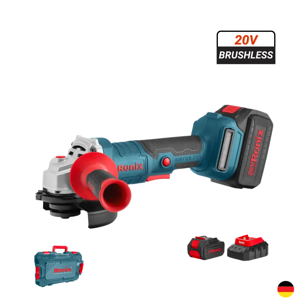 RONIX PERU SAC (59) Amoladora Inalámbrica 4.5" 20V 4Ah Brushless RONIX 8657 Industrial - Imagen 1