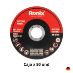 Disco De Corte Fino INOX 4.5" 115x1.0x22.23mm Caja 50 Unidades RONIX RH-3741 Industrial