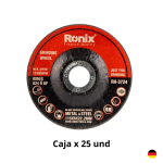 Disco De Desbaste Metal 4.5" 115x6x22.2mm Caja 25 Unidades RONIX RH-3724 Industrial