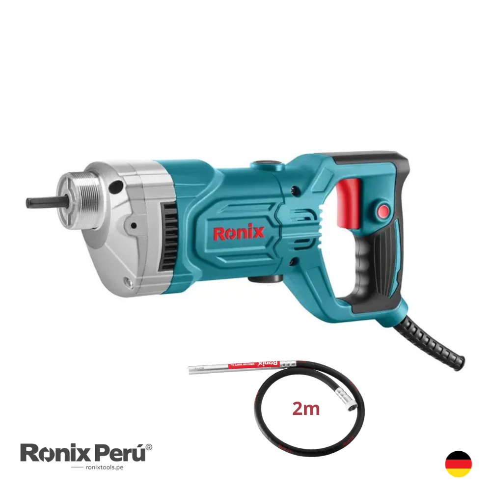 Vibradora de Concreto Ronix 2420 + Mangeuera 2m Vibradora Profesional De Concreto 1200W RONIX 2420 + Manguera 2m - Imagen 1